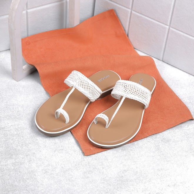 Mochi Women White Casual Sandals