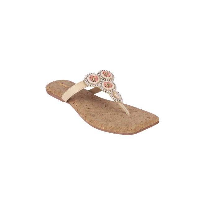 Mochi Women Beige Casual Slippers (SKU: 32-954-20-37)