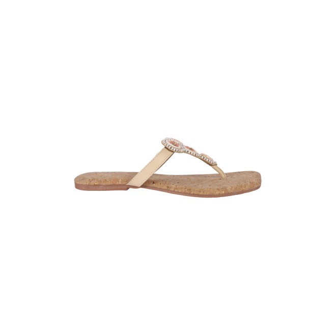 Mochi Women Beige Casual Slippers (SKU: 32-954-20-37)