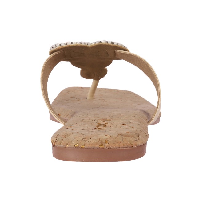 Mochi Women Beige Casual Slippers (SKU: 32-954-20-37)