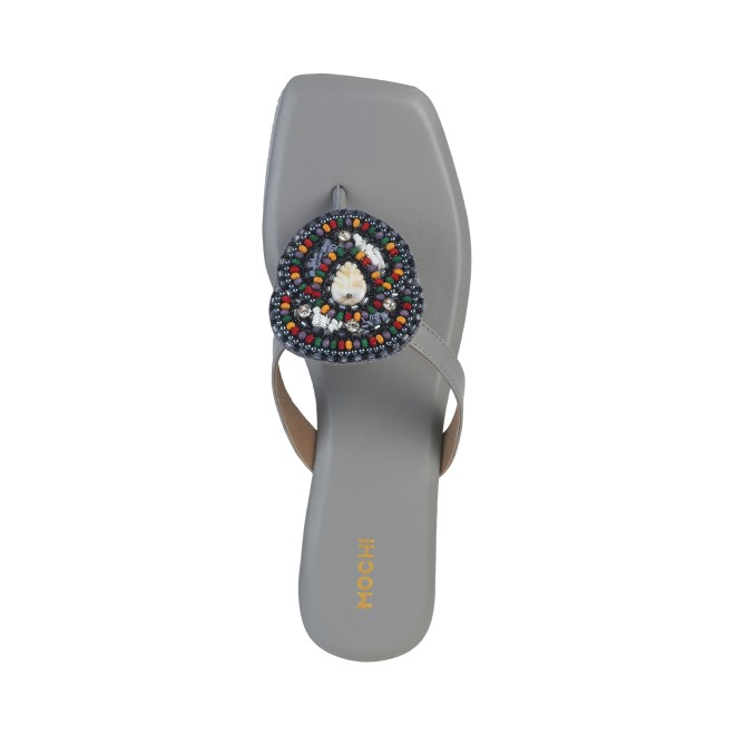 Mochi Women Grey Casual Slippers (SKU: 32-966-14-37)