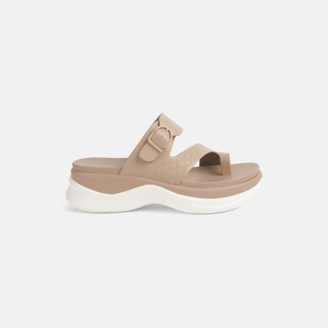 Mochi Women Tan Casual Slip Ons (SKU: 32-9662-23-37)