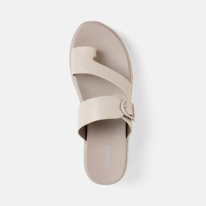 Mochi Women Beige Casual Slip Ons (SKU: 32-9662-20-36)