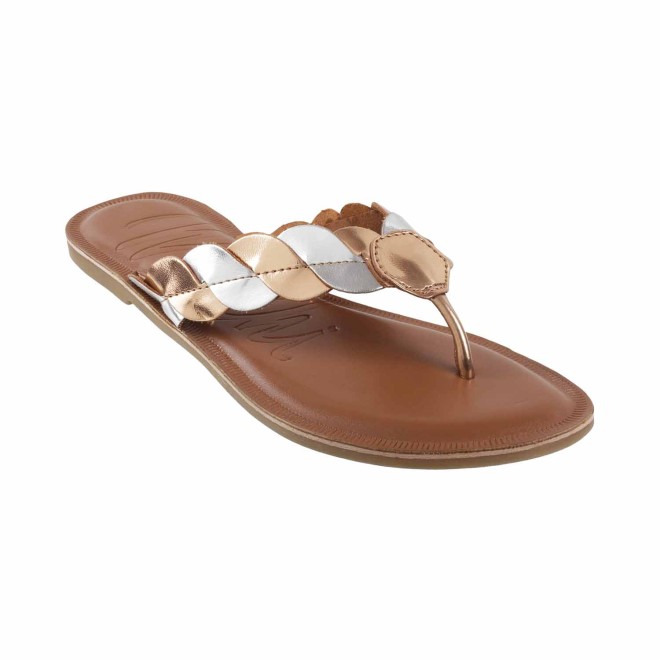 Mochi Women Gold Casual Slippers (SKU: 32-980-15-36)
