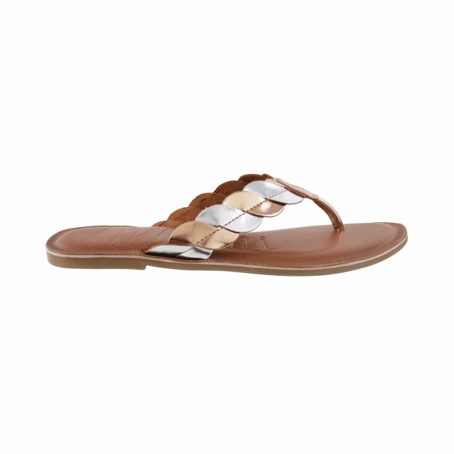 Mochi Women Gold Casual Slippers (SKU: 32-980-15-36)