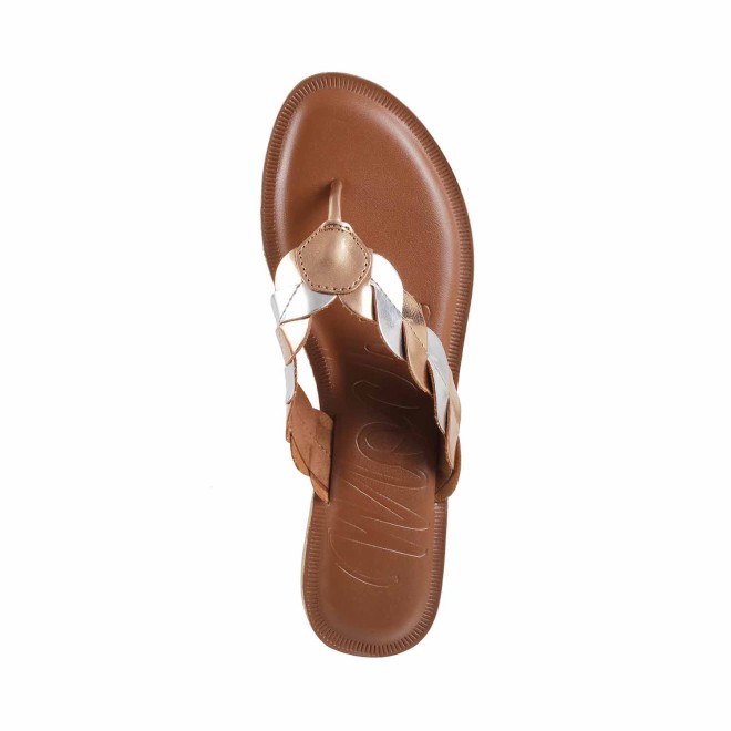 Mochi Women Gold Casual Slippers (SKU: 32-980-15-36)