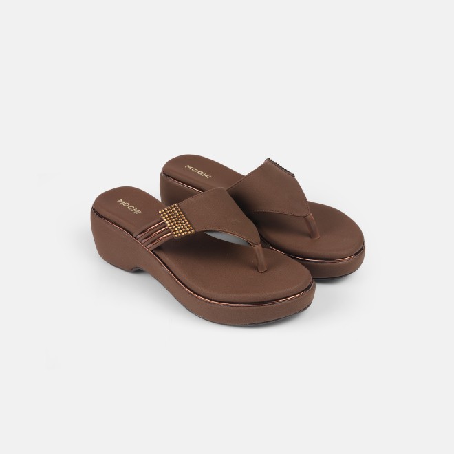 Mochi Women Brown Casual Slip Ons (SKU: 32-984-12-42)