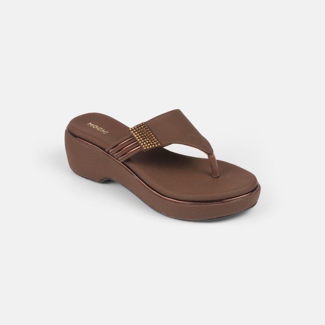 Mochi Women Brown Casual Slip Ons (SKU: 32-984-12-42)