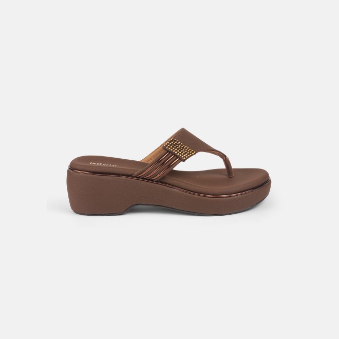 Mochi Women Brown Casual Slip Ons (SKU: 32-984-12-42)