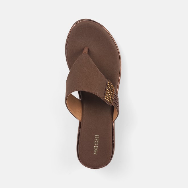 Mochi Women Brown Casual Slip Ons (SKU: 32-984-12-42)