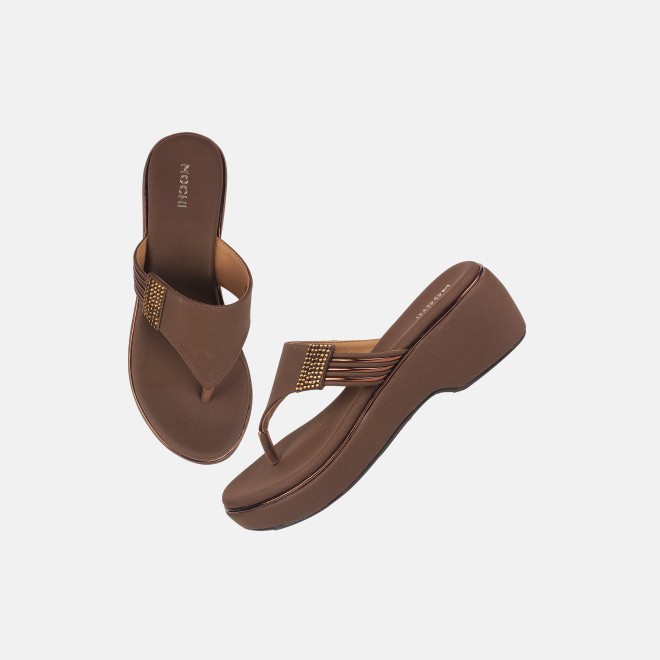 Mochi Women Brown Casual Slip Ons (SKU: 32-984-12-42)