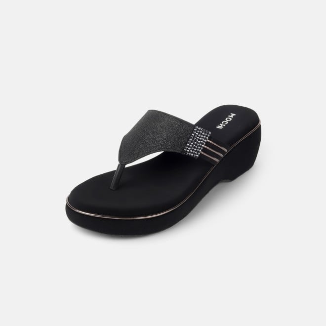 Mochi Women Black Casual Slip Ons (SKU: 32-984L-11-42)