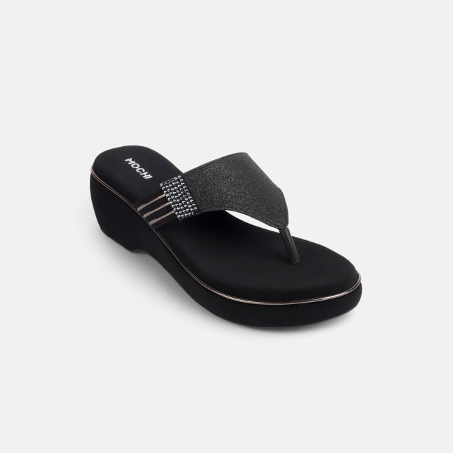 Mochi Women Black Casual Slip Ons (SKU: 32-984L-11-42)