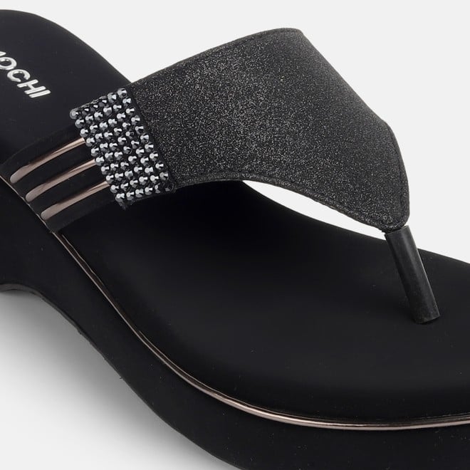 Mochi Women Black Casual Slip Ons (SKU: 32-984L-11-42)