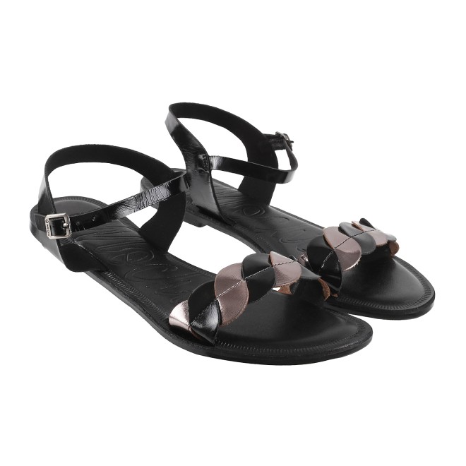 Mochi Women Black Casual Sandals
