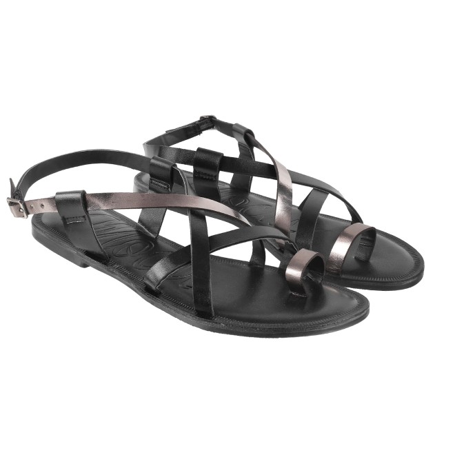 Mochi Women Black Casual Sandals