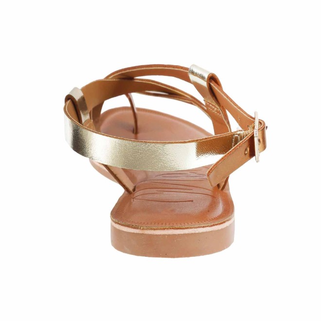 Mochi Women Gold Casual Sandals (SKU: 33-1057-15-36)