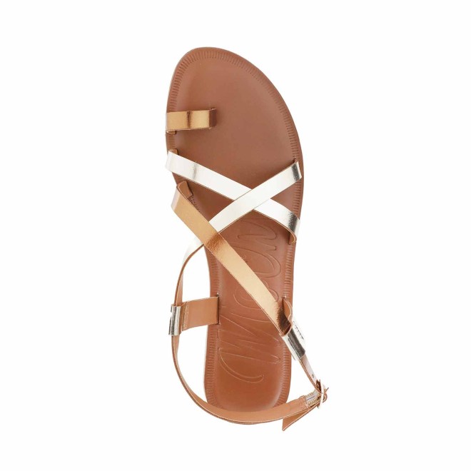 Mochi Women Gold Casual Sandals (SKU: 33-1057-15-36)