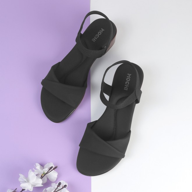 Mochi Women Black Casual Sandals