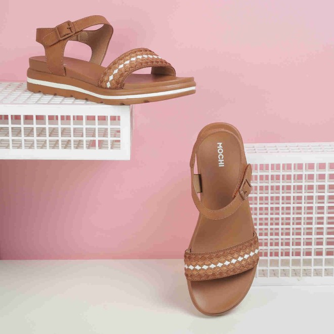 Mochi Women Tan Casual Sandals