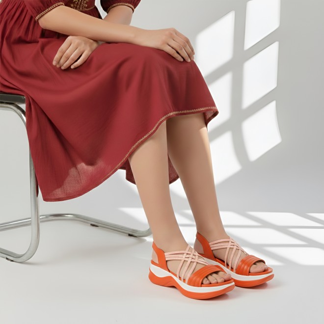Mochi Women Orange Casual Sandals (SKU: 33-1166-25-36)