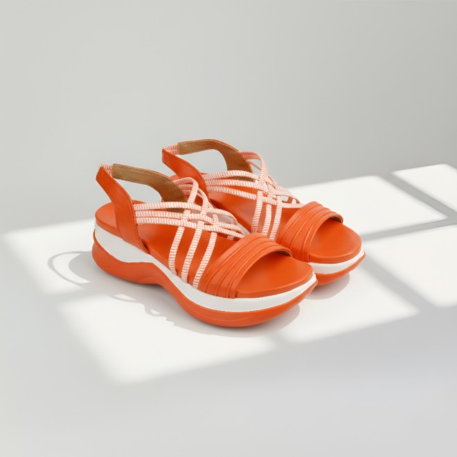 Mochi Women Orange Casual Sandals