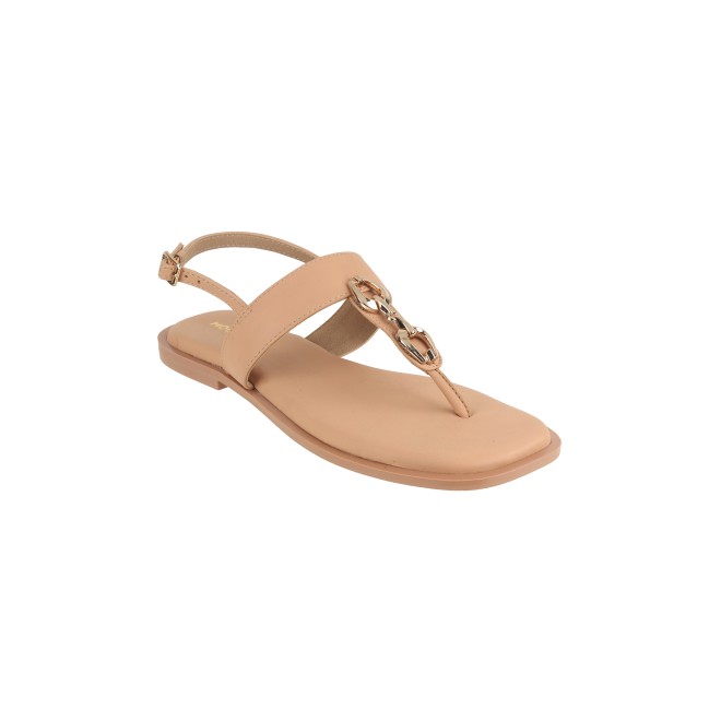 Mochi Women Beige Casual Sandals