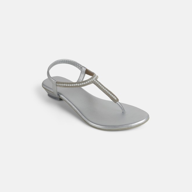 Mochi Women Silver Casual Sandals