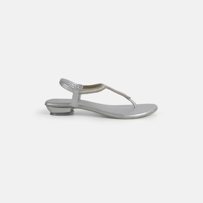 Mochi Women Silver Casual Sandals (SKU: 33-1169-27-37)