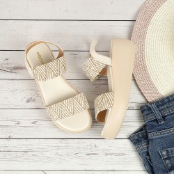 Mochi Women Beige Casual Slippers