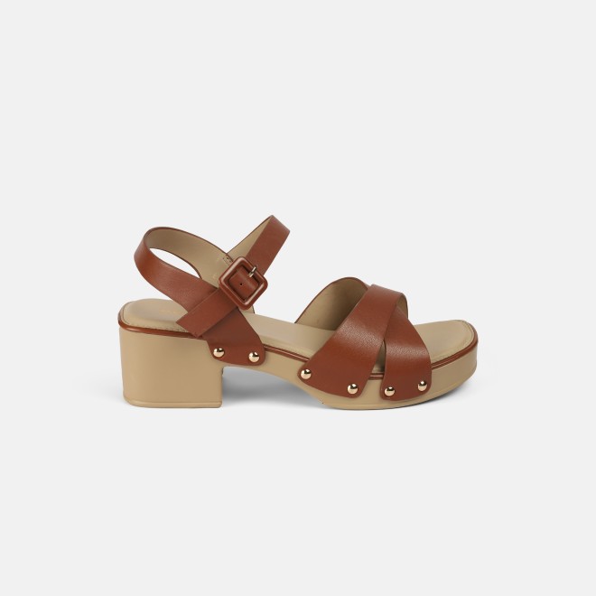 Mochi Women Tan Casual Sandals (SKU: 33-1208-23-38)