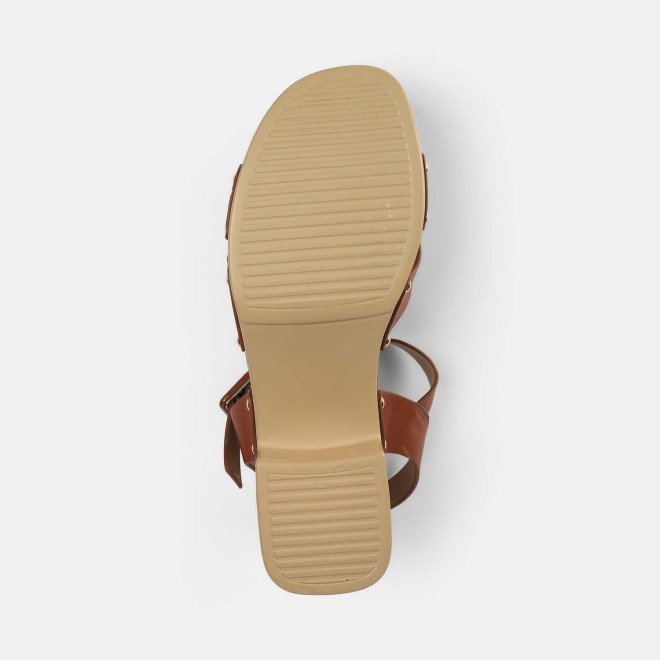 Mochi Women Tan Casual Sandals (SKU: 33-1208-23-38)