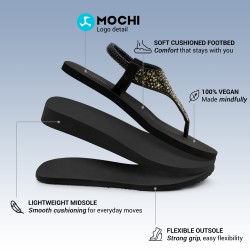 Mochi Women Black Casual Sandals