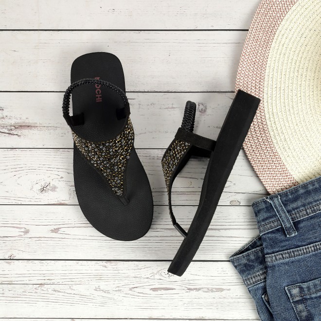 Mochi Women Black Casual Sandals (SKU: 33-1219-11-36)