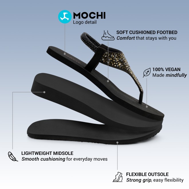 Mochi Women Black Casual Sandals (SKU: 33-1219-11-36)