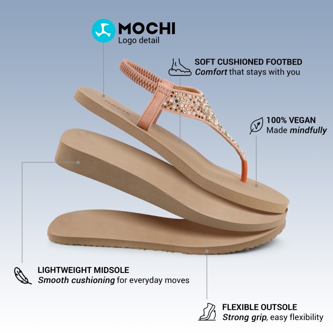 Mochi Women Rose-gold Casual Sandals (SKU: 33-1219-52-36)