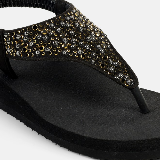 Mochi Women Black Casual Sandals (SKU: 33-1219-11-36)