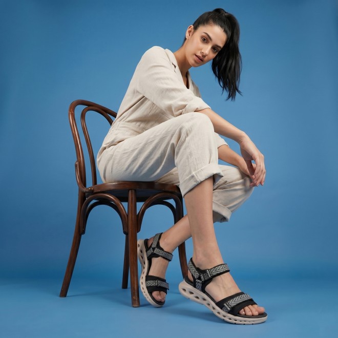 Mochi Women Black Casual Sandals (SKU: 33-1221-11-36)