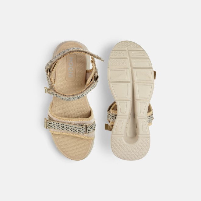 Mochi Women Beige Casual Sandals (SKU: 33-1221-20-36)
