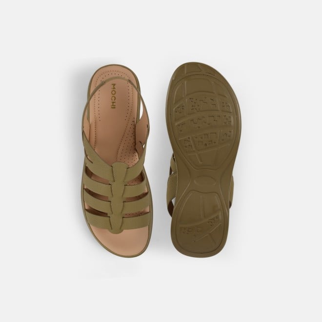 Mochi Women Khaki Casual Sandals (SKU: 33-1227-62-40)