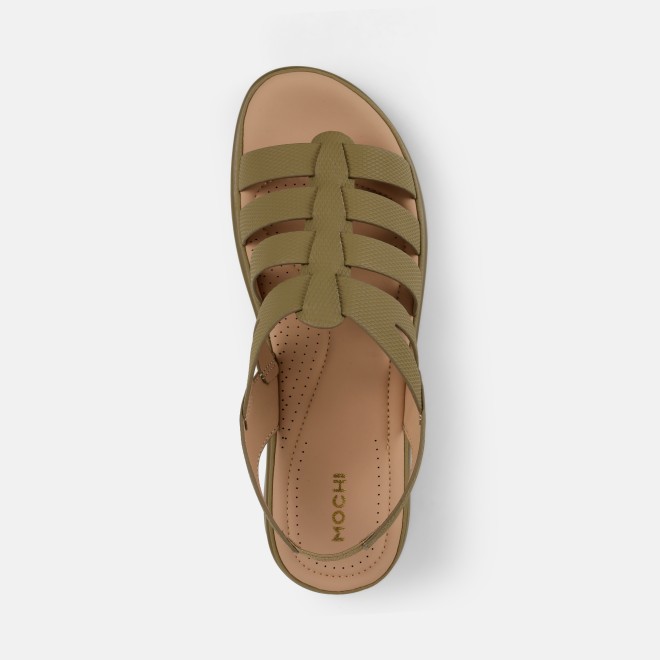 Mochi Women Khaki Casual Sandals (SKU: 33-1227-62-40)