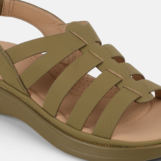 Mochi Women Khaki Casual Sandals (SKU: 33-1227-62-40)