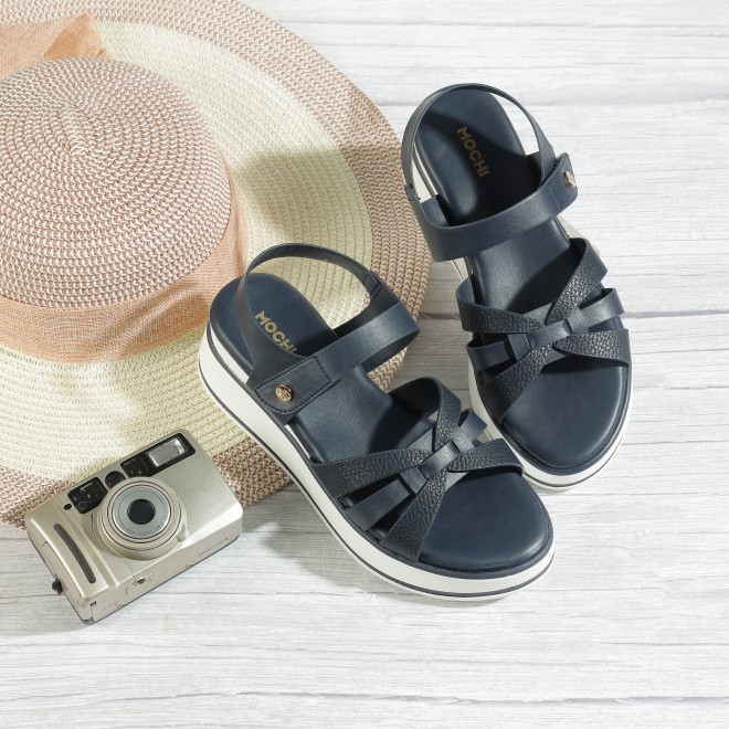 Mochi Women Blue Casual Sandals