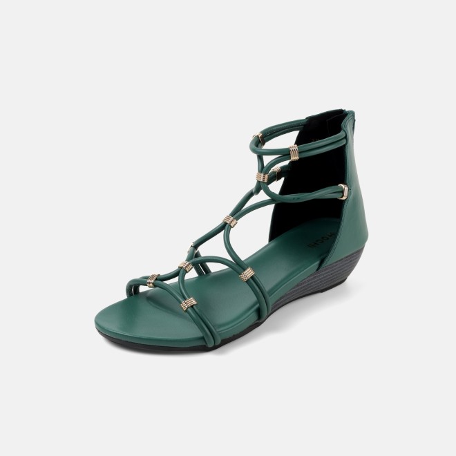Mochi Women Green Casual Gladiators (SKU: 33-1229-21-36)