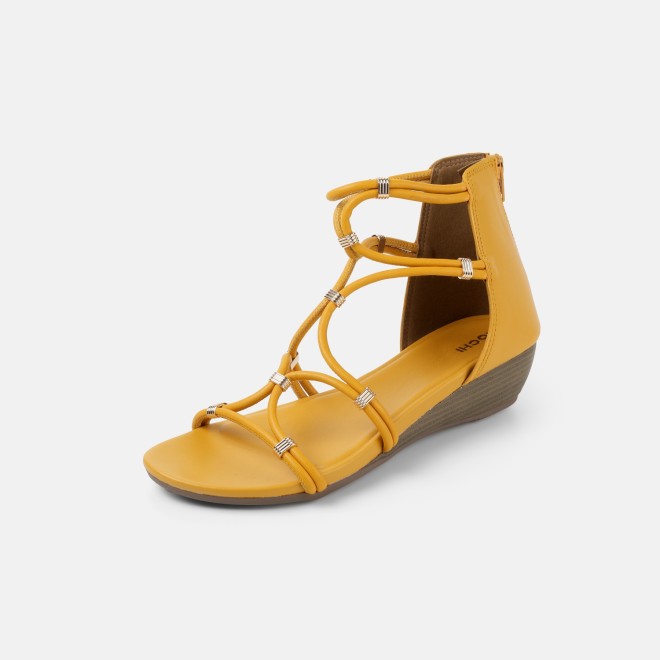 Mochi Women Yellow Casual Gladiators (SKU: 33-1229-33-36)