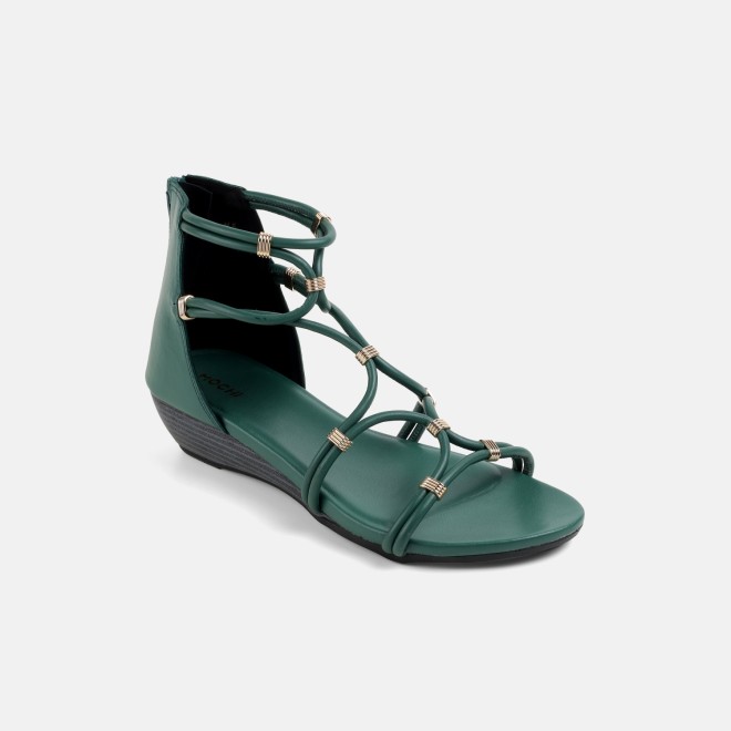 Mochi Women Green Casual Gladiators (SKU: 33-1229-21-36)