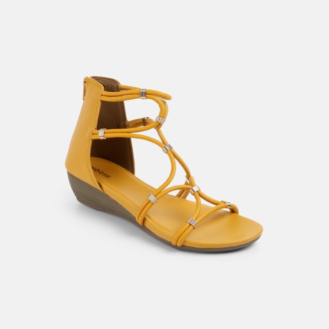 Mochi Women Yellow Casual Gladiators (SKU: 33-1229-33-36)