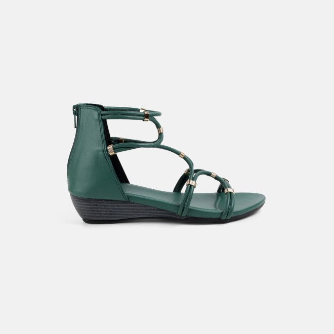 Mochi Women Green Casual Gladiators (SKU: 33-1229-21-36)