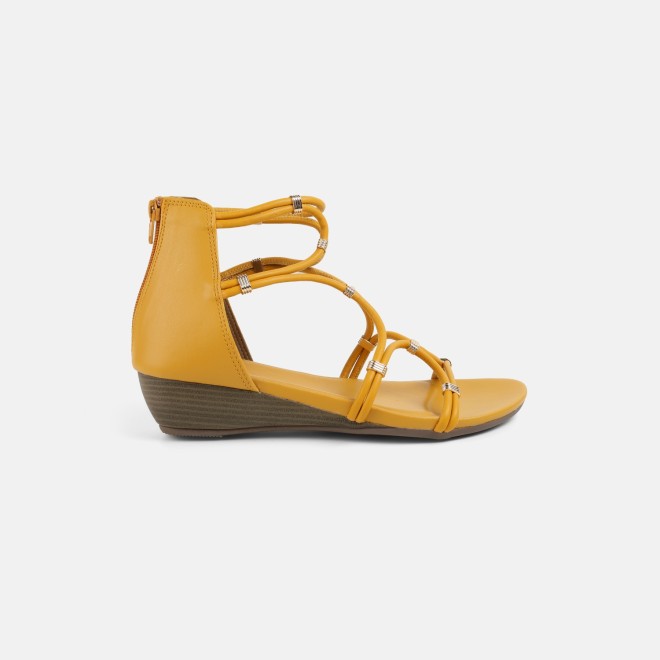 Mochi Women Yellow Casual Gladiators (SKU: 33-1229-33-36)