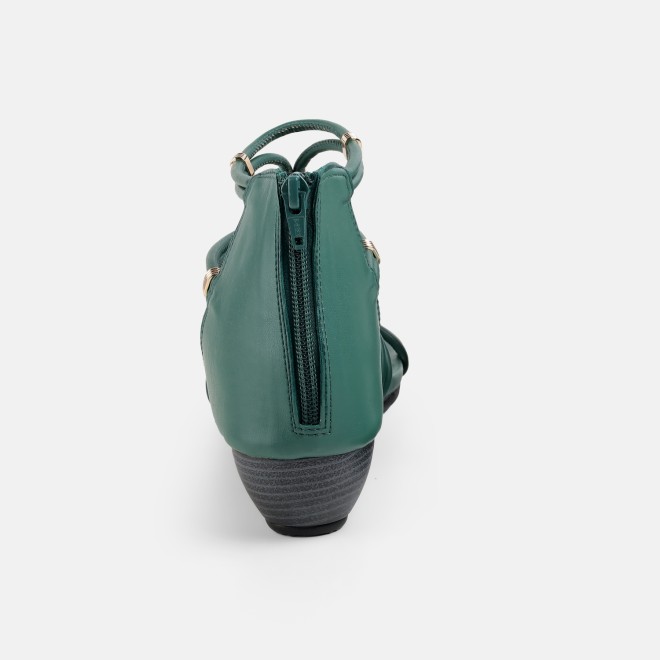 Mochi Women Green Casual Gladiators (SKU: 33-1229-21-36)